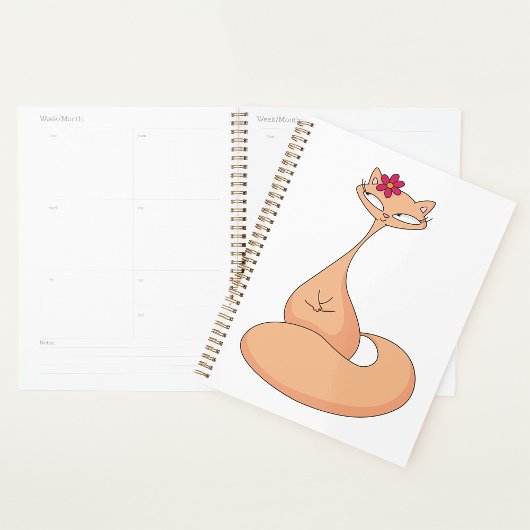 Kat met bloem Schattige Kawaii Kat Planner