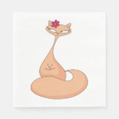 Kat met bloem Schattige Kawaii Kat Servet (Voorkant)