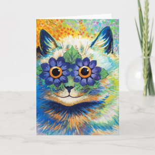 Kat met bloemenogen   Louis Wain   POS Kaart
