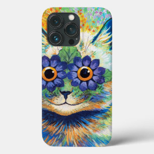 Kat met bloemenoog Louis Wain iPhone 13 Pro Hoesje