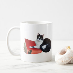 Kat met boekenMok Koffiemok