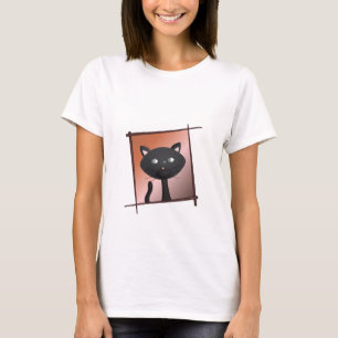kat met bovenaan t-shirt