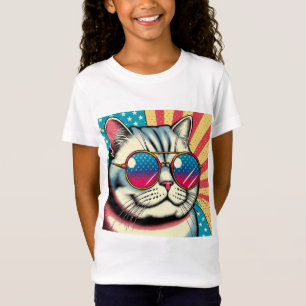 Kat met bril t-shirt