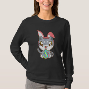 Kat met Bunny Ear Bunny Kitty Cat Happy Easte T-shirt