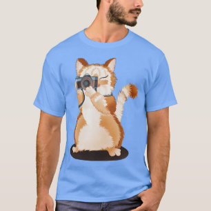 Kat met camera t-shirt
