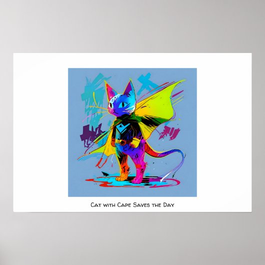Kat met cape poster (Voorkant)