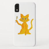 Kat met champagne Case-Mate iPhone case (Achterkant)