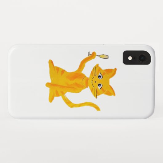 Kat met champagne Case-Mate iPhone case (Achterkant (horizontaal))