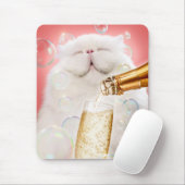 Kat met champagne muismat (Met muis)