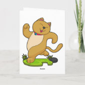 Kat met choker terwijl hardlopen kaart (Achterkant)