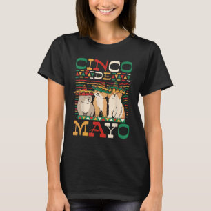 Kat met Cinco De Mayo-hoeden 5 De Mayo Mexicaanse T-shirt