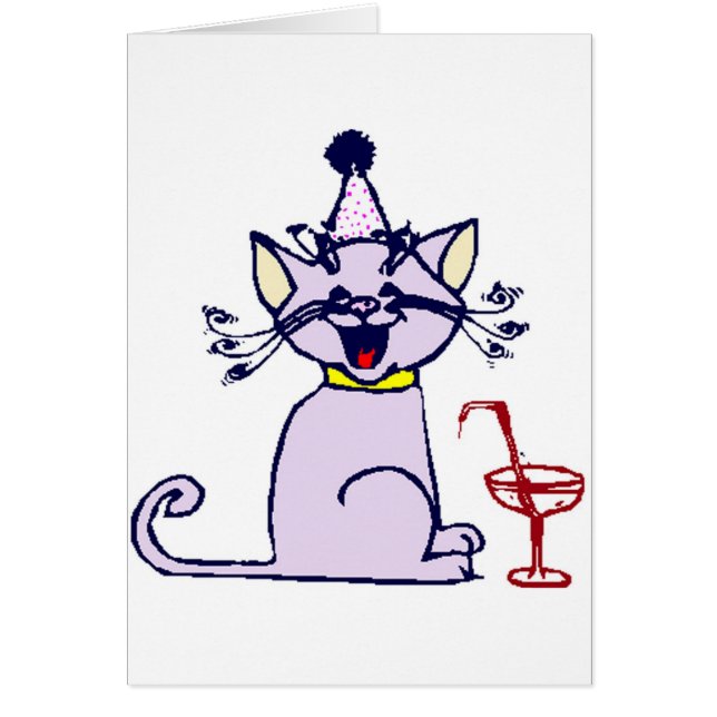 Kat met cocktail (Voorkant)