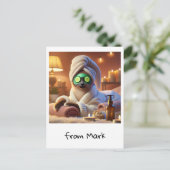 Kat met Cucumber Spa Behandeling Briefkaart (Staand voorkant)