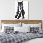 Kat met de camera canvas afdruk (Insitu (Slaapkamer))