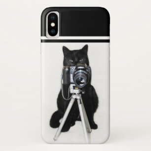 Kat met de camera iPhone x hoesje