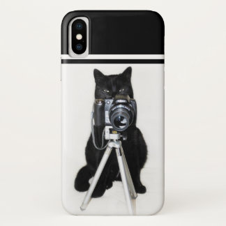 Kat met de camera iPhone x hoesje