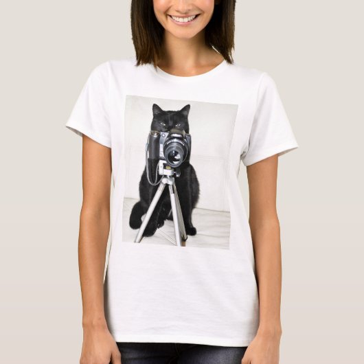 Kat met de camera t-shirt (Voorkant)
