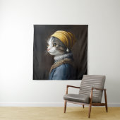 Kat met de parel oorbel wandkleed (In situ)