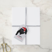 Kat met de rode kerstmuts cadeaulabel (Met Touw)