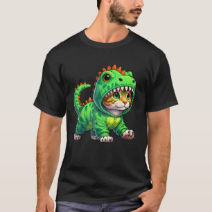 Kat met dinosauruskostuum Halloween Cosplay T.R T-shirt