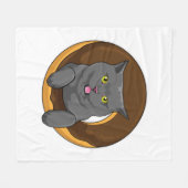 Kat met Donut Fleece Deken (Voorkant (Horizontaal))