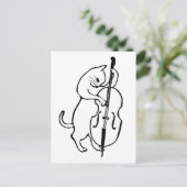 Kat met dubbele bas briefkaart (Staand voorkant)