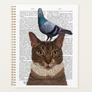 Kat met duif op kop planner