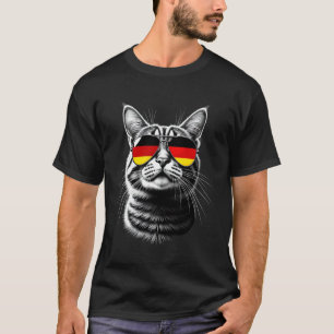 Kat met Duitse vlag en zonnebril Duitsland Vlag T-shirt