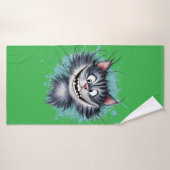 Kat met een glimlach. badhanddoek (Badhanddoek)