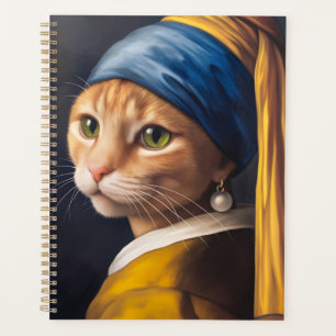 Kat met een parel oorbel Funny Vermeer Parody Planner