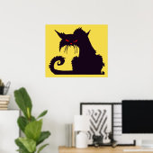 Kat met een Poster van hoogte (Thuiskantoor)