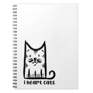 Kat met een stijlvolle snor, ik hou van katten notitieboek