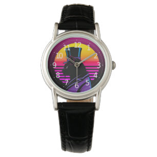 Kat met een Tuxedo en een Pet   Horloge