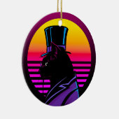 Kat met een Tuxedo en een Pet | Keramisch Ornament (Rechts)