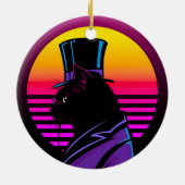 Kat met een Tuxedo en een Pet | Keramisch Ornament (Achterkant)