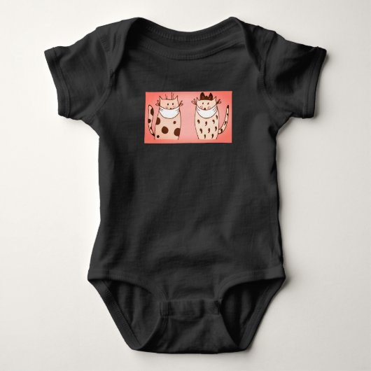 KAT MET FACE MASK BABY ROMPER (Voorkant)