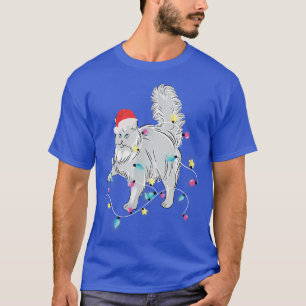 Kat met fairlicht bij kerstmis t-shirt