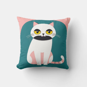 Kat met felle kleuren en een opgewekte uitdrukking kussen