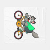 Kat met fiets fleece deken (Voorkant (Horizontaal))