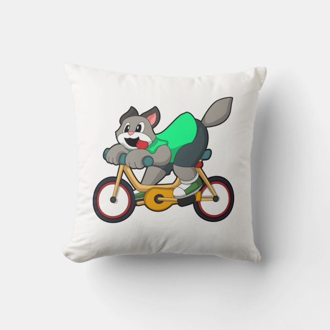 Kat met fiets kussen (Voorkant)