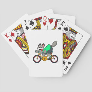 Kat met fiets pokerkaarten