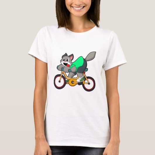 Kat met fiets t-shirt (Voorkant)