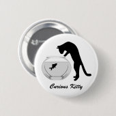 Kat met Fish Bowl Button (Voorkant /achterkant)