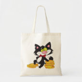 Kat met geld Canvas tas (Voorkant)