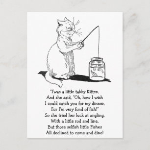 Kat met Geviste staaf Briefkaart