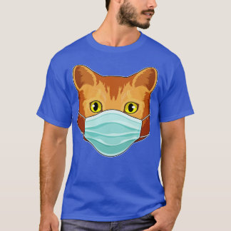 Kat met gezichtsmasker t-shirt