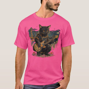 Kat met gitaar Golden Gate Bridge - Grappige gitaa T-shirt