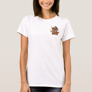 Kat met gitaar t-shirt