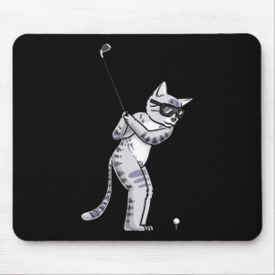 Kat met Golf Club Golfspeler Golfer Muismat