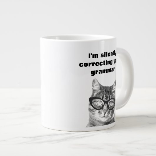 Kat met grappige quote extra grote jumbo-mok extra grote mok (Voorkant rechts)